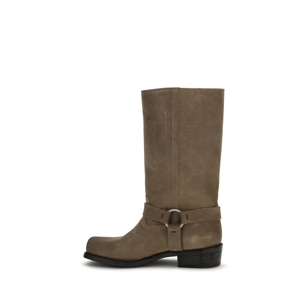 Golden Goose Beige Leather Lace-Up Boots