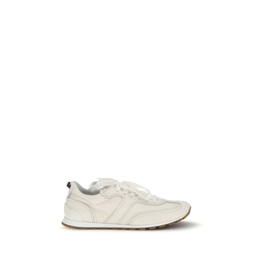 Brunello Cucinelli White Leather Low Top Sneakers