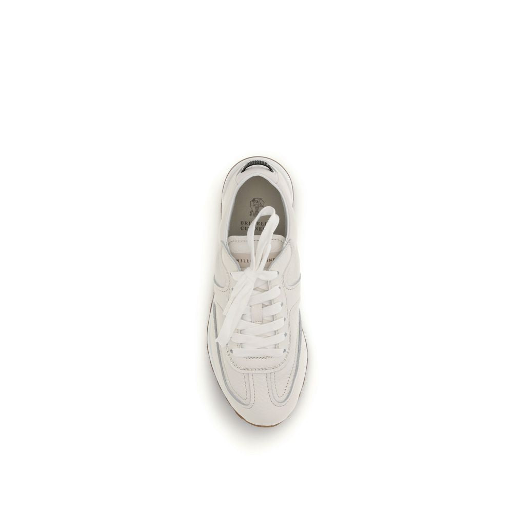 Brunello Cucinelli White Leather Low Top Sneakers