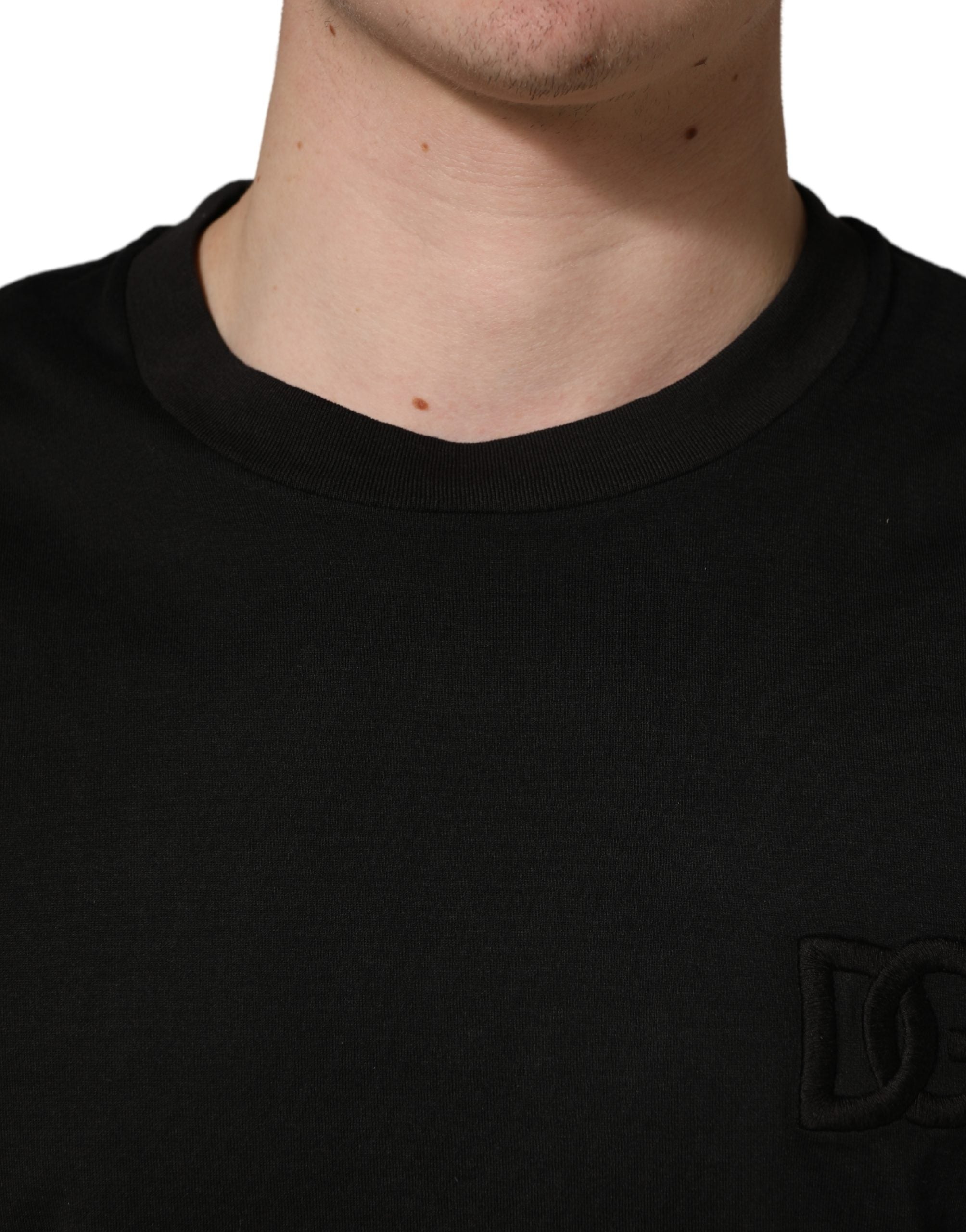 Pre-Owned Dolce & Gabbana Black Cotton Short Sleeves Crew Neck T-shirt