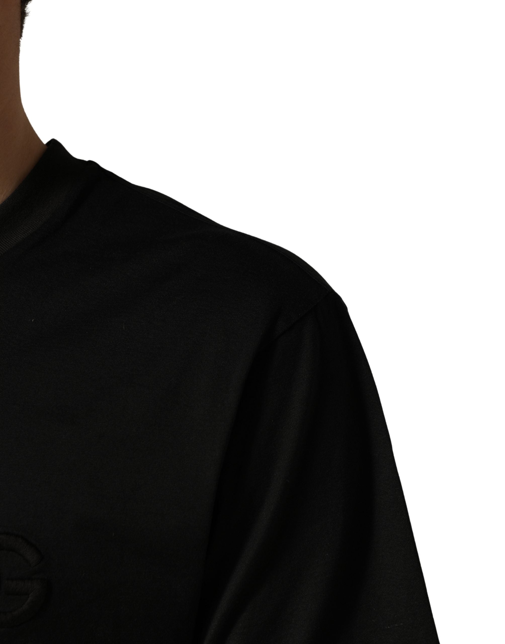 Pre-Owned Dolce & Gabbana Black Cotton Short Sleeves Crew Neck T-shirt