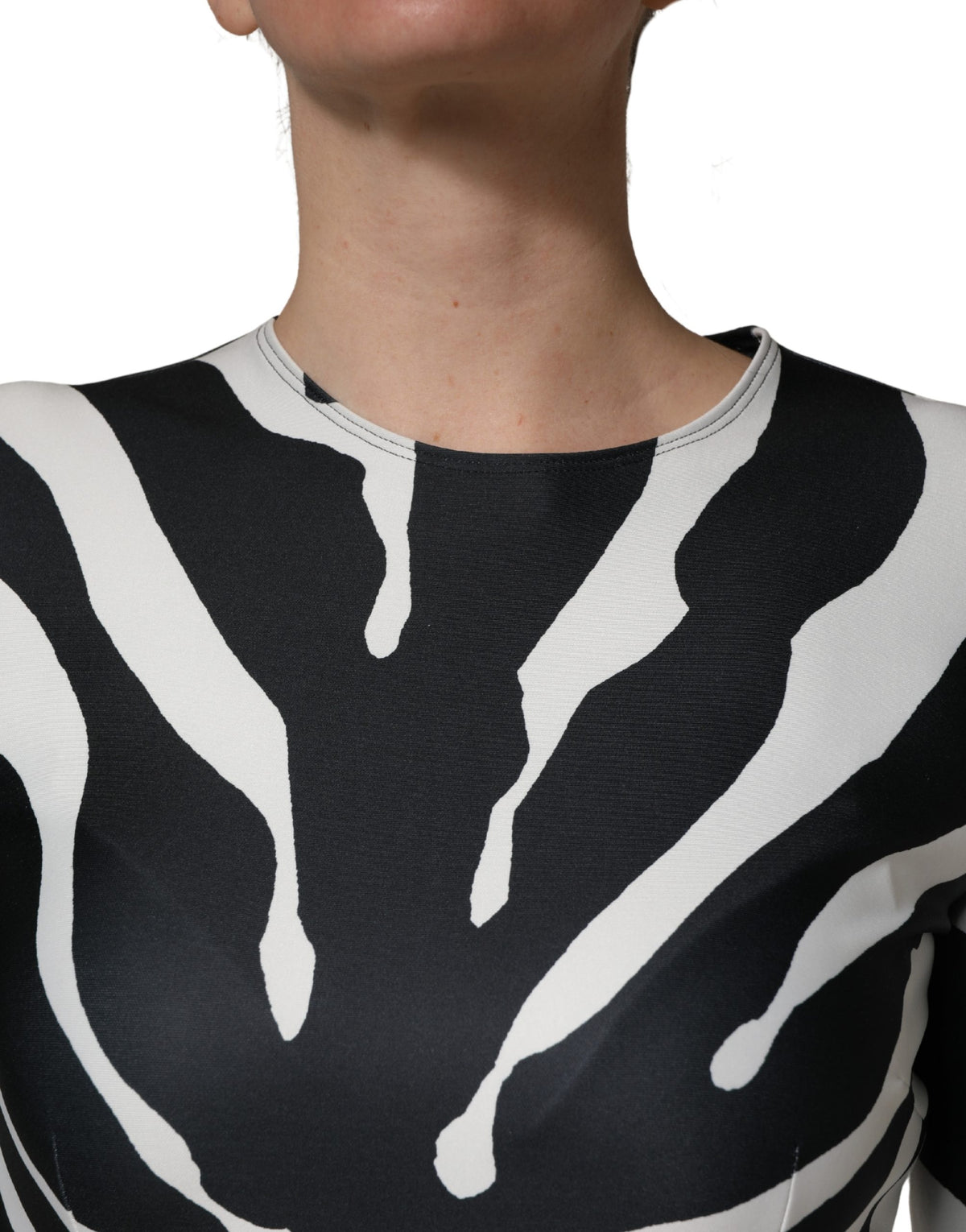New Dolce & Gabbana Black White Zebra Pattern Jumpsuit
