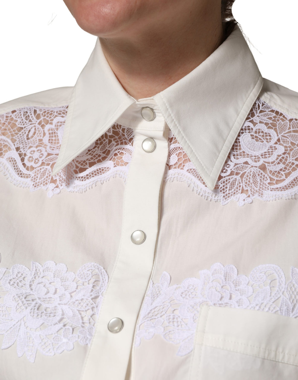 New Dolce & Gabbana White Cotton Lace Trim Long Sleeves Jumpsuit