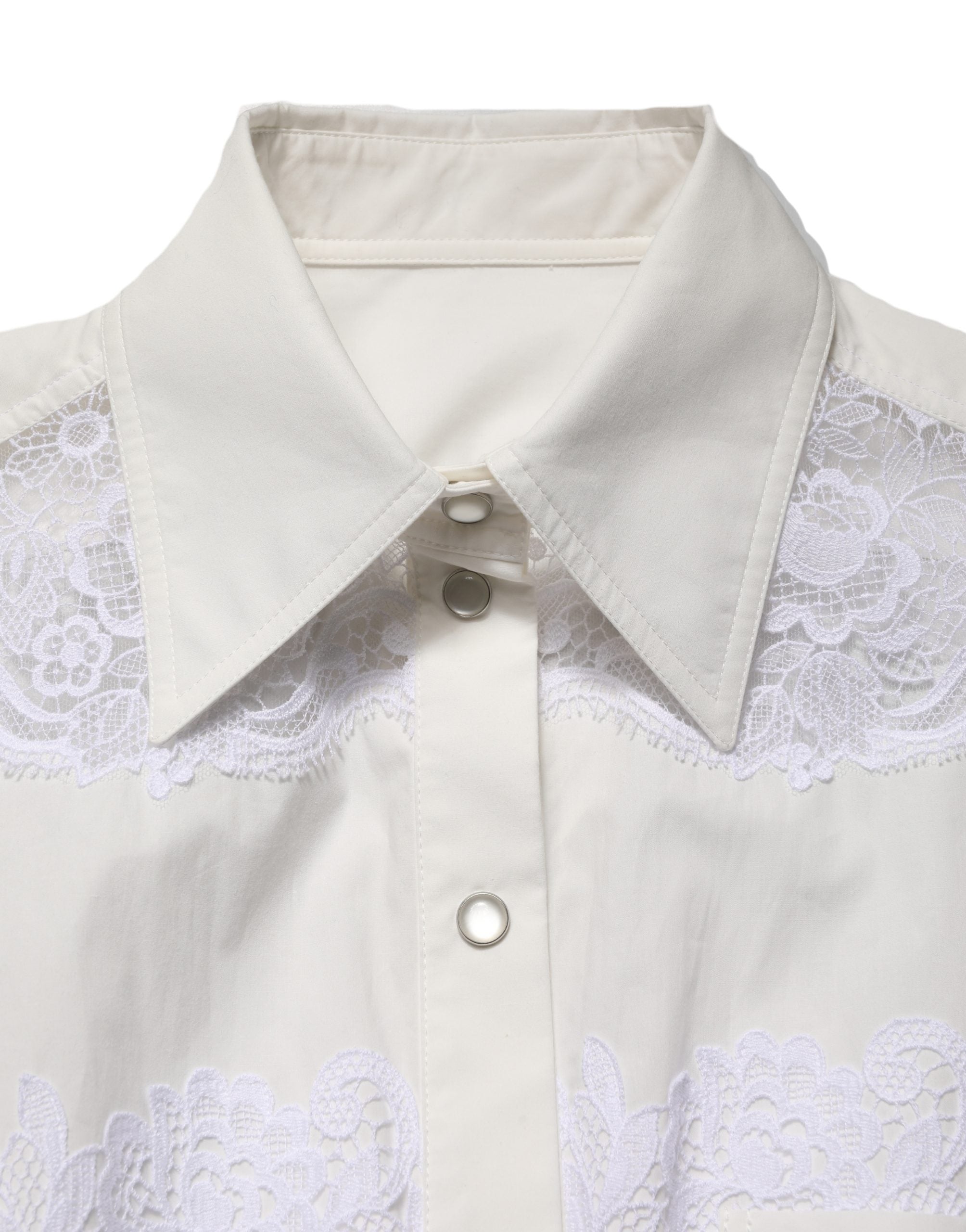 New Dolce & Gabbana White Cotton Lace Trim Long Sleeves Jumpsuit