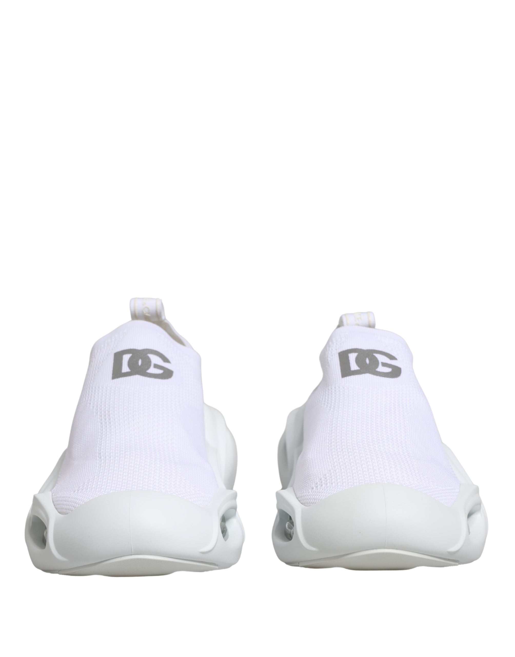 New Dolce & Gabbana White Slip On Wave Low Top Sneakers Shoes