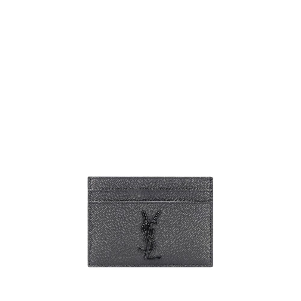 Saint Laurent Gray Leather Wallet