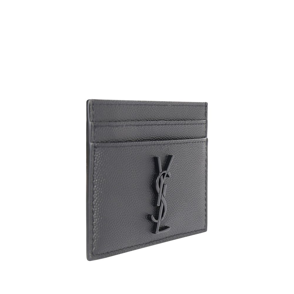 Saint Laurent Gray Leather Wallet