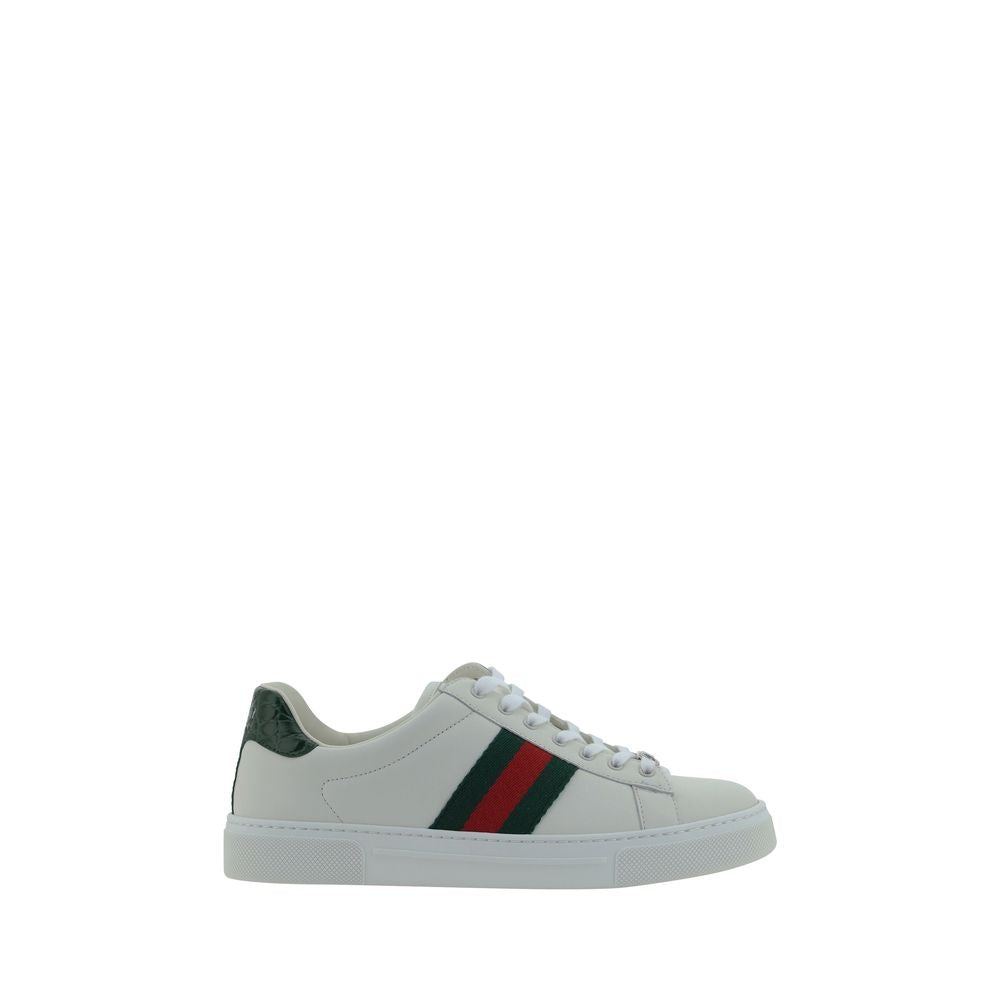 Gucci White Leather Low Top Sneakers
