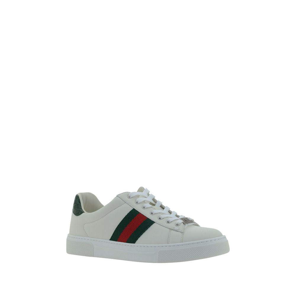 Gucci White Leather Low Top Sneakers