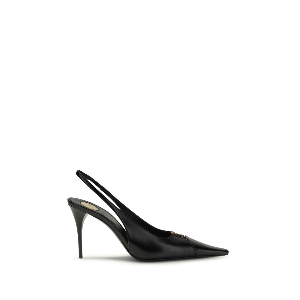 Saint Laurent Black Leather High Heel Pumps