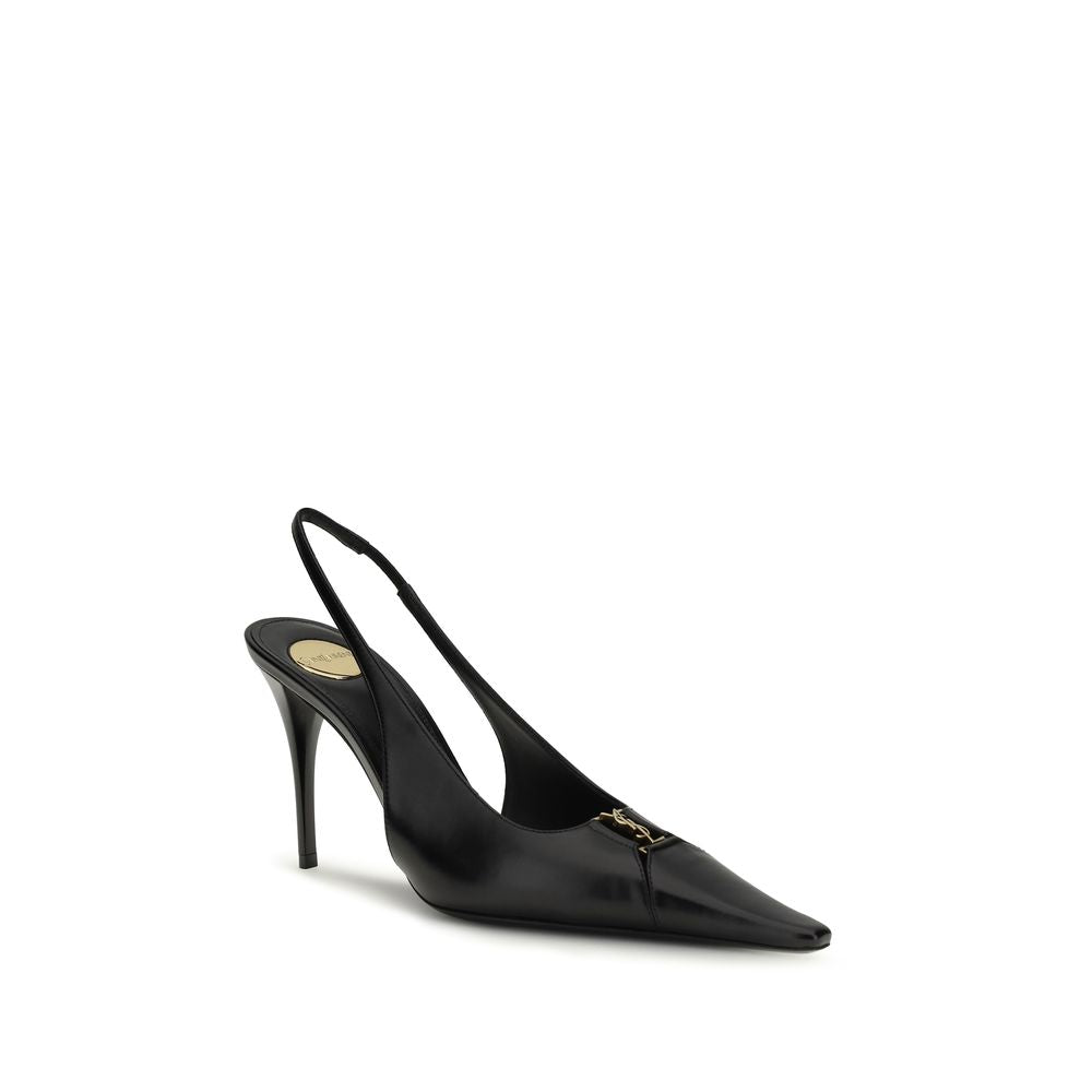 Saint Laurent Black Leather High Heel Pumps