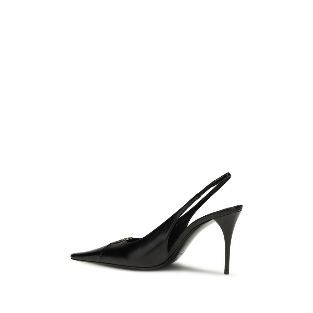 Saint Laurent Black Leather High Heel Pumps