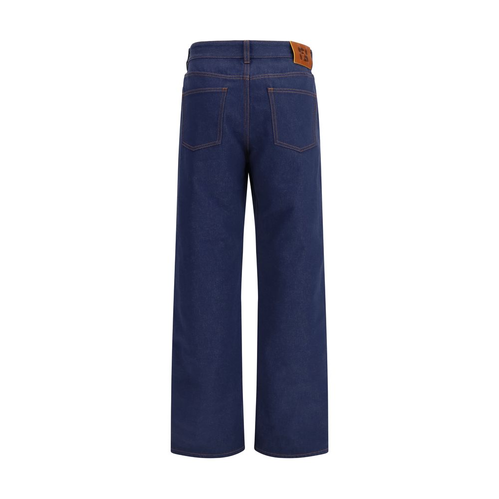Fendi Blue Cotton Straight-Leg Jeans - PreLoved & Luxe