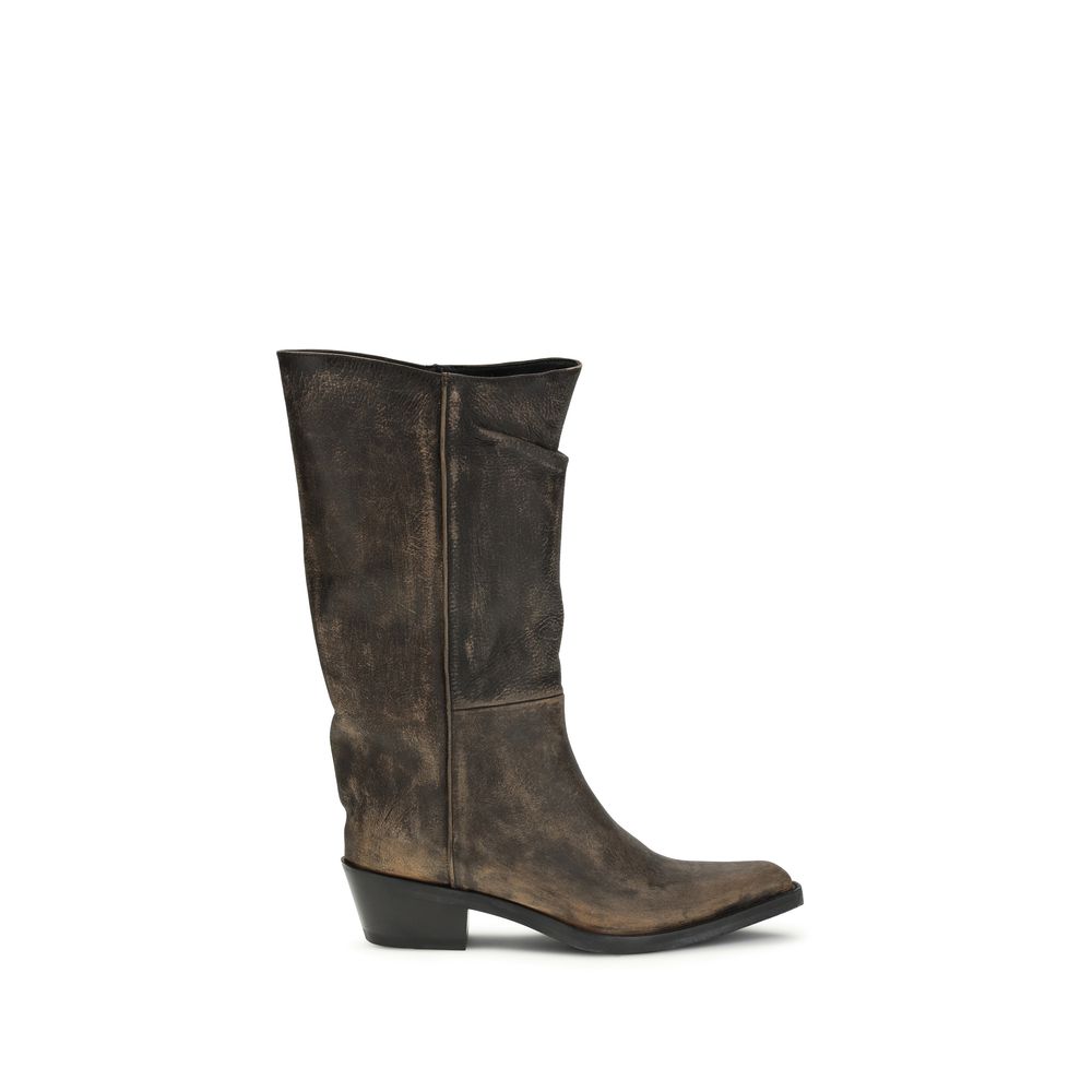 Khaite Brown Leather Boots