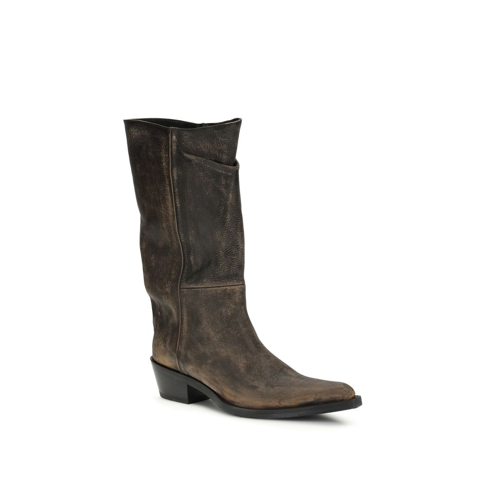 Khaite Brown Leather Boots