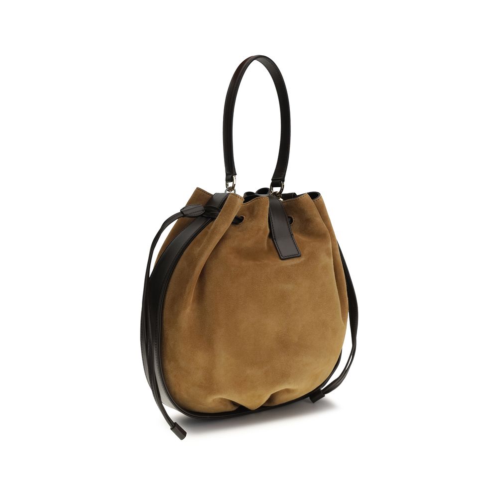 Ferragamo Brown Leather Backet Bag