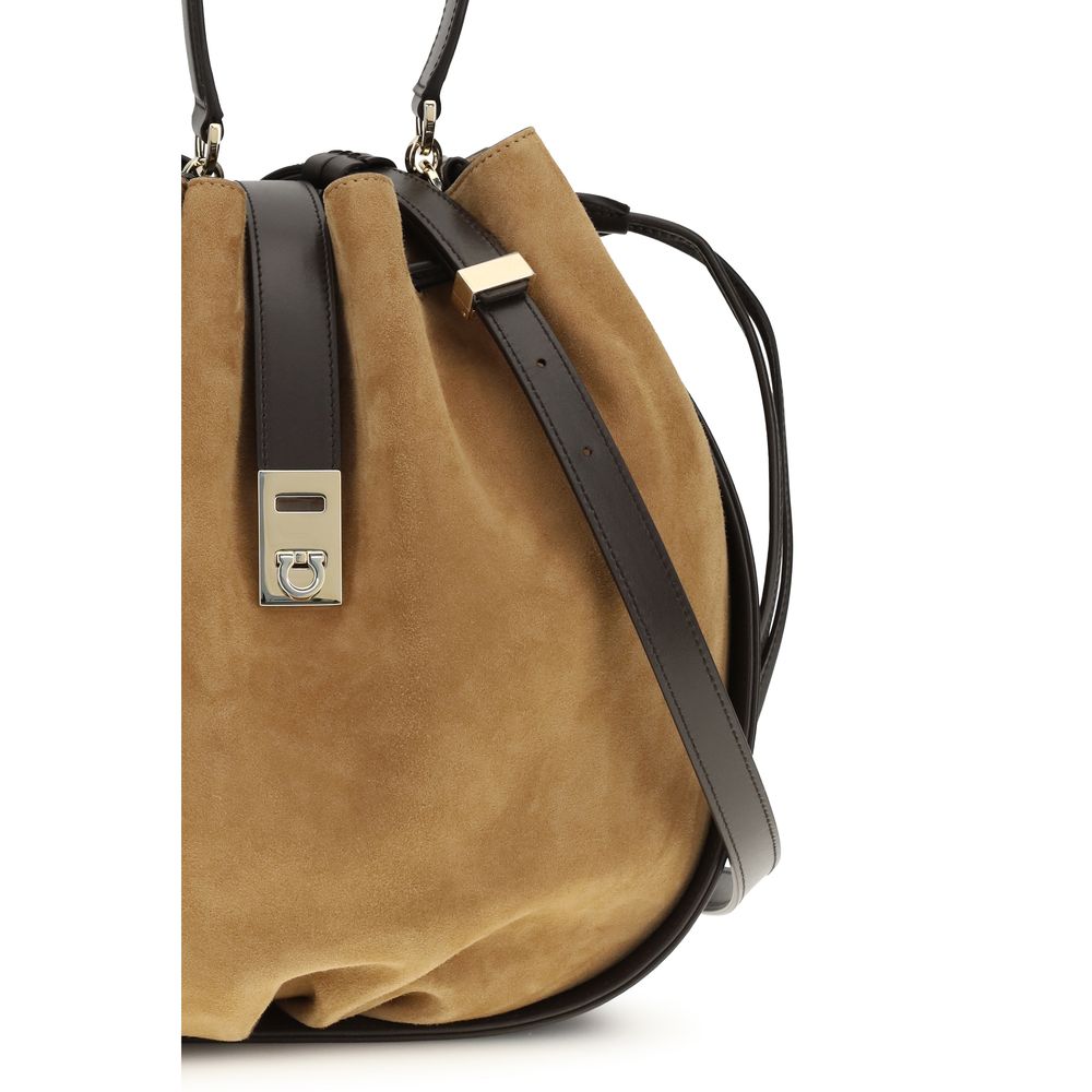 Ferragamo Brown Leather Backet Bag