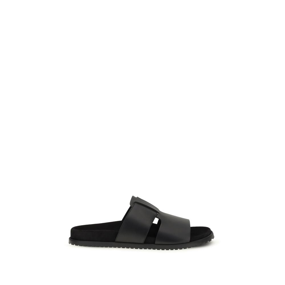Dolce & Gabbana Black Leather Sandals