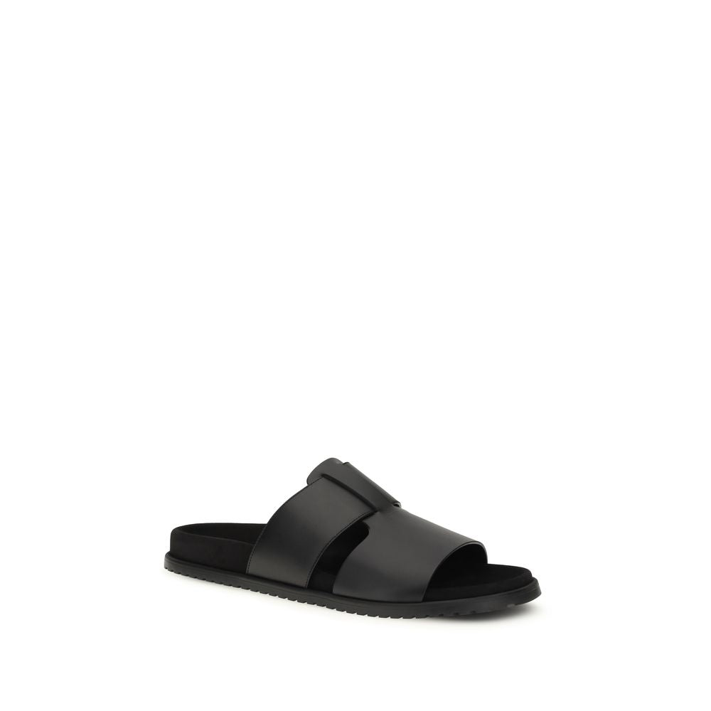 Dolce & Gabbana Black Leather Sandals
