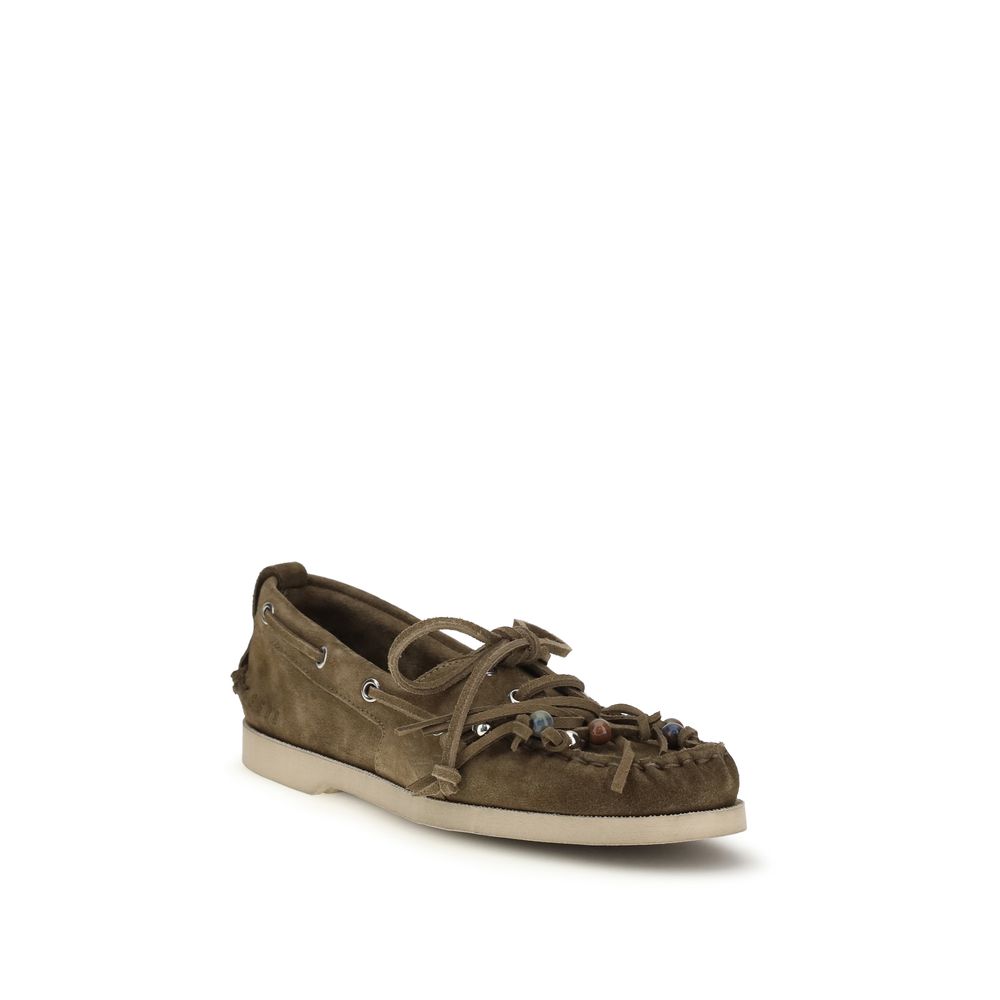 Golden Goose Bicolor Leather Slip-On Loafers