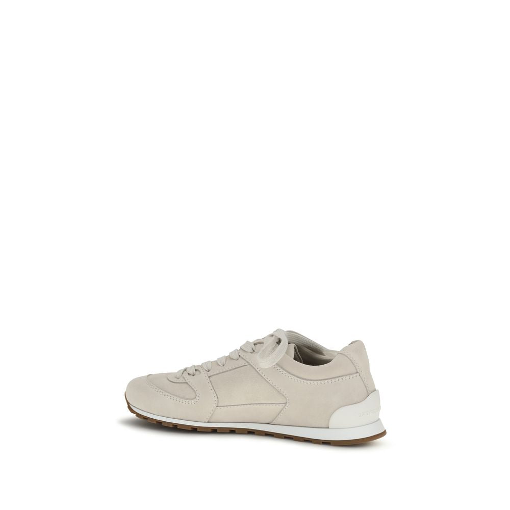 Brunello Cucinelli Beige Leather Low Top Sneakers