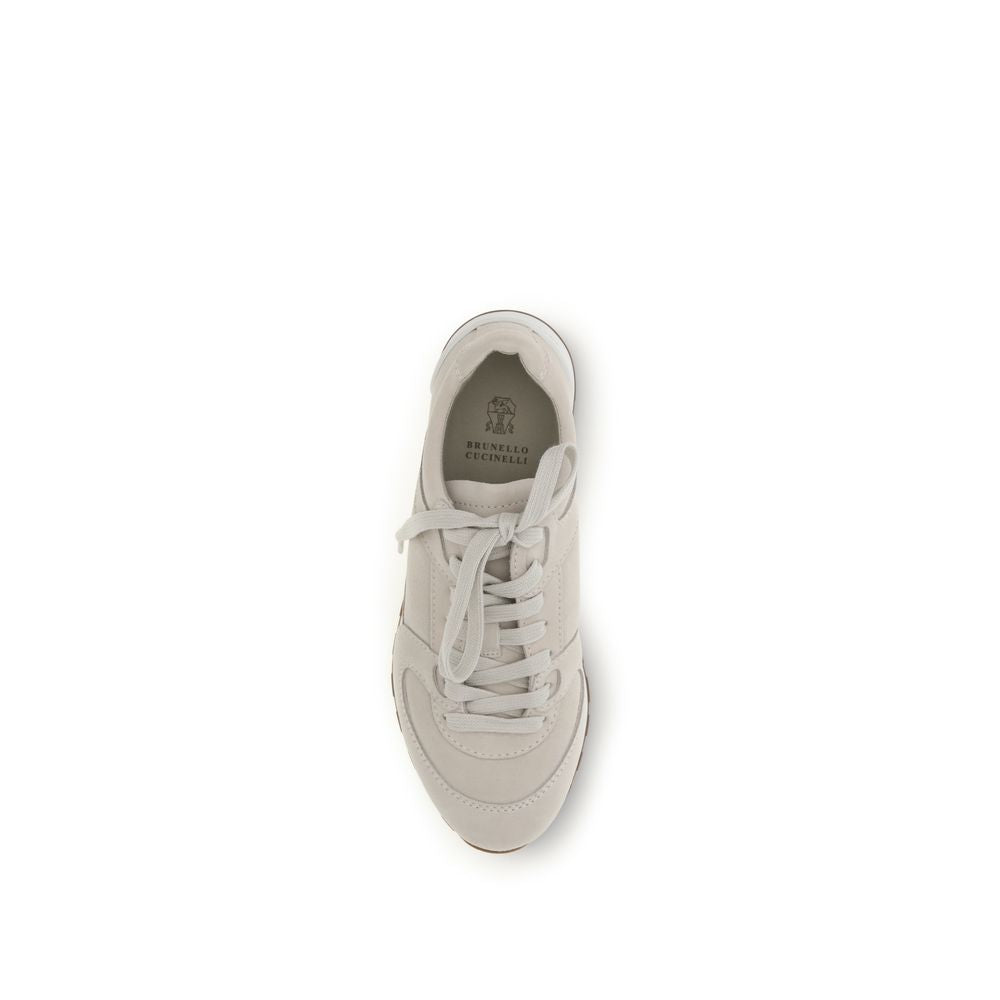 Brunello Cucinelli Beige Leather Low Top Sneakers