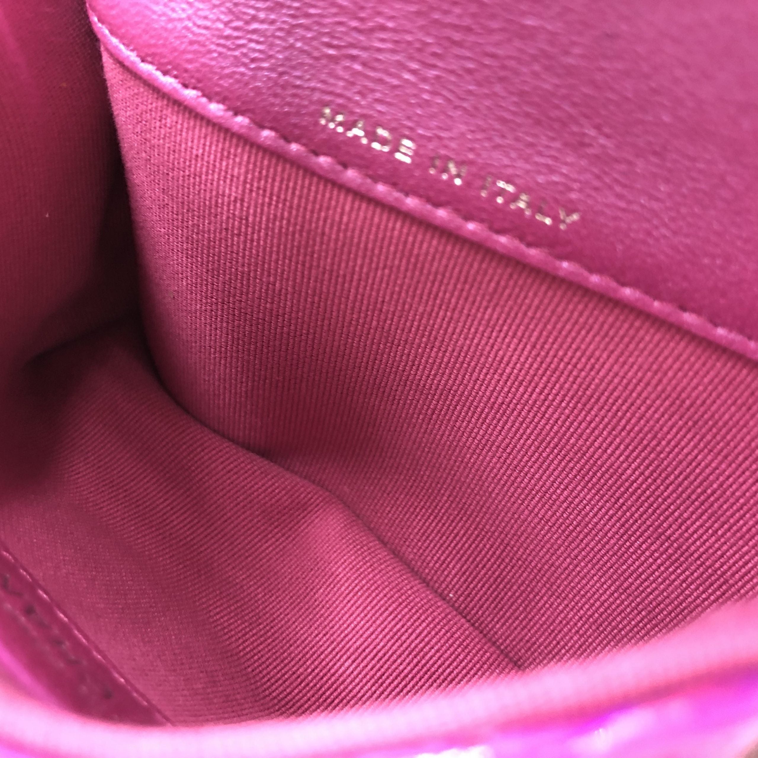 Pre-Owned Chanel Iridescent Pink Quilted Leather Pouch Multicolor Women's B+ (Good — light signs of wear)