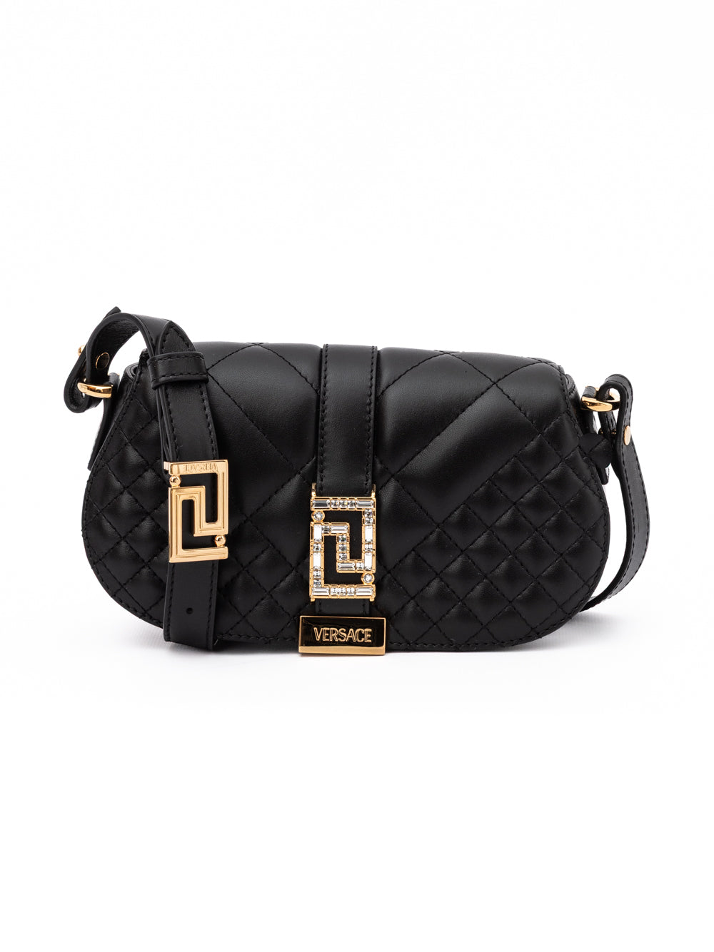 Versace Black Leather Quilted Shoulder Strap Bag - PreLoved & Luxe