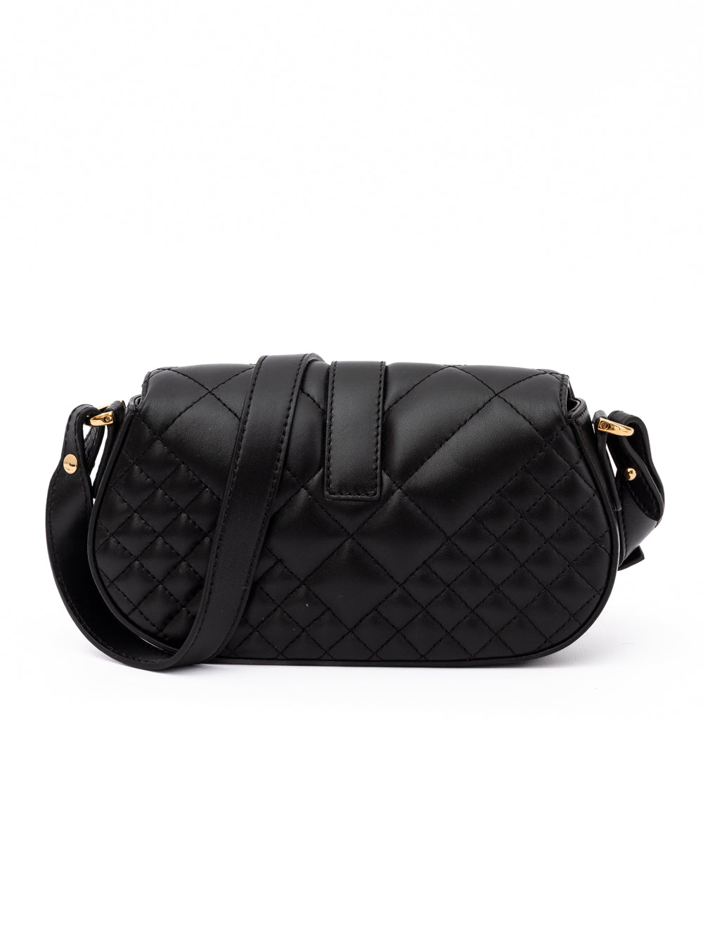 Versace Black Leather Quilted Shoulder Strap Bag - PreLoved & Luxe