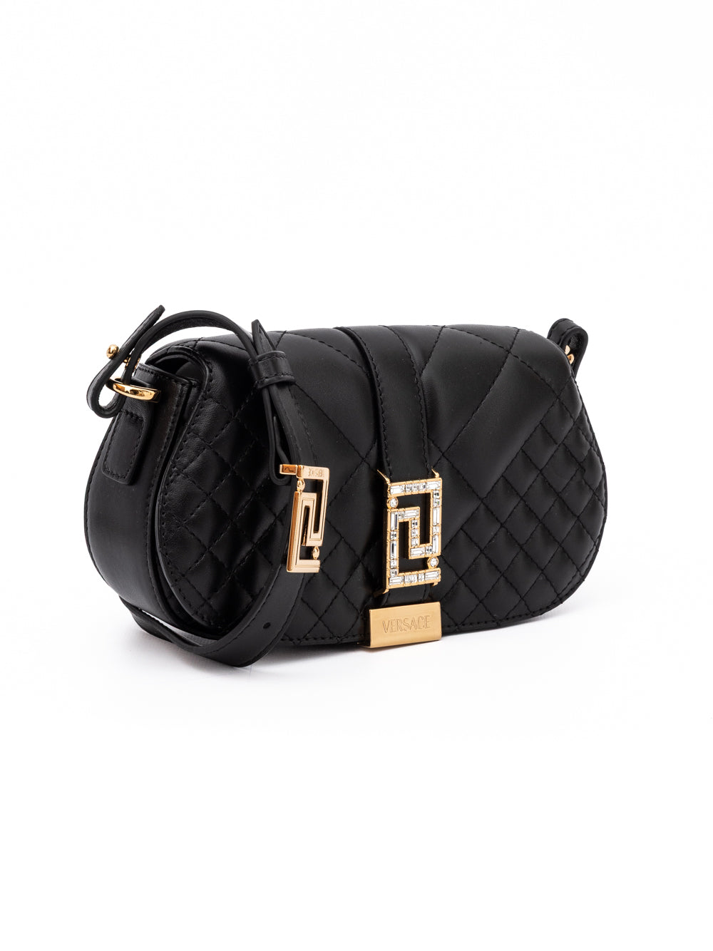 Versace Black Leather Quilted Shoulder Strap Bag - PreLoved & Luxe