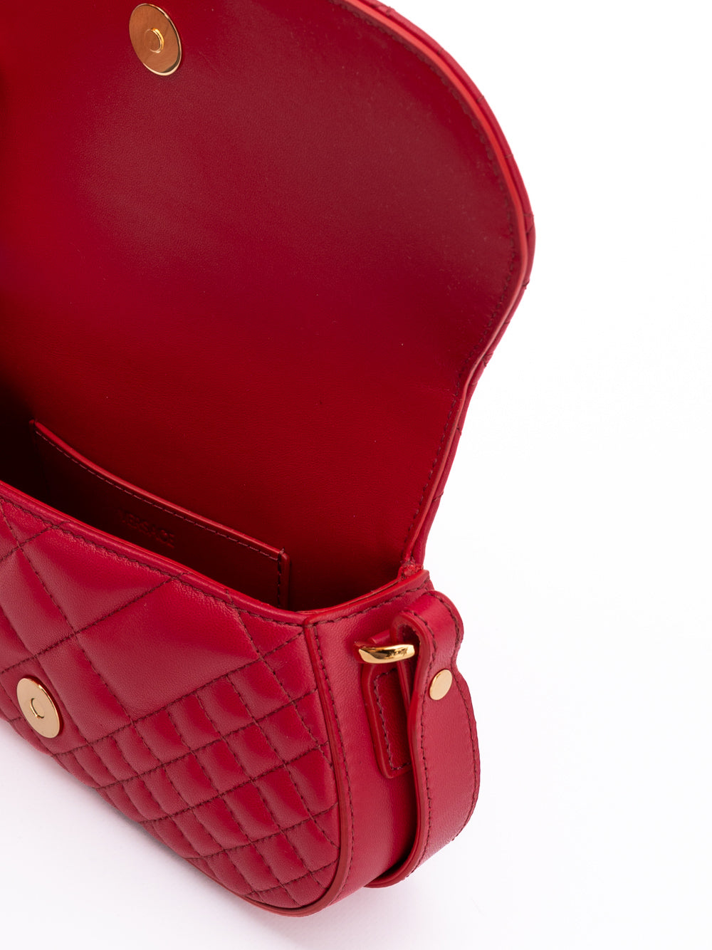 Versace Red Leather Quilted Shoulder Strap Bag - PreLoved & Luxe