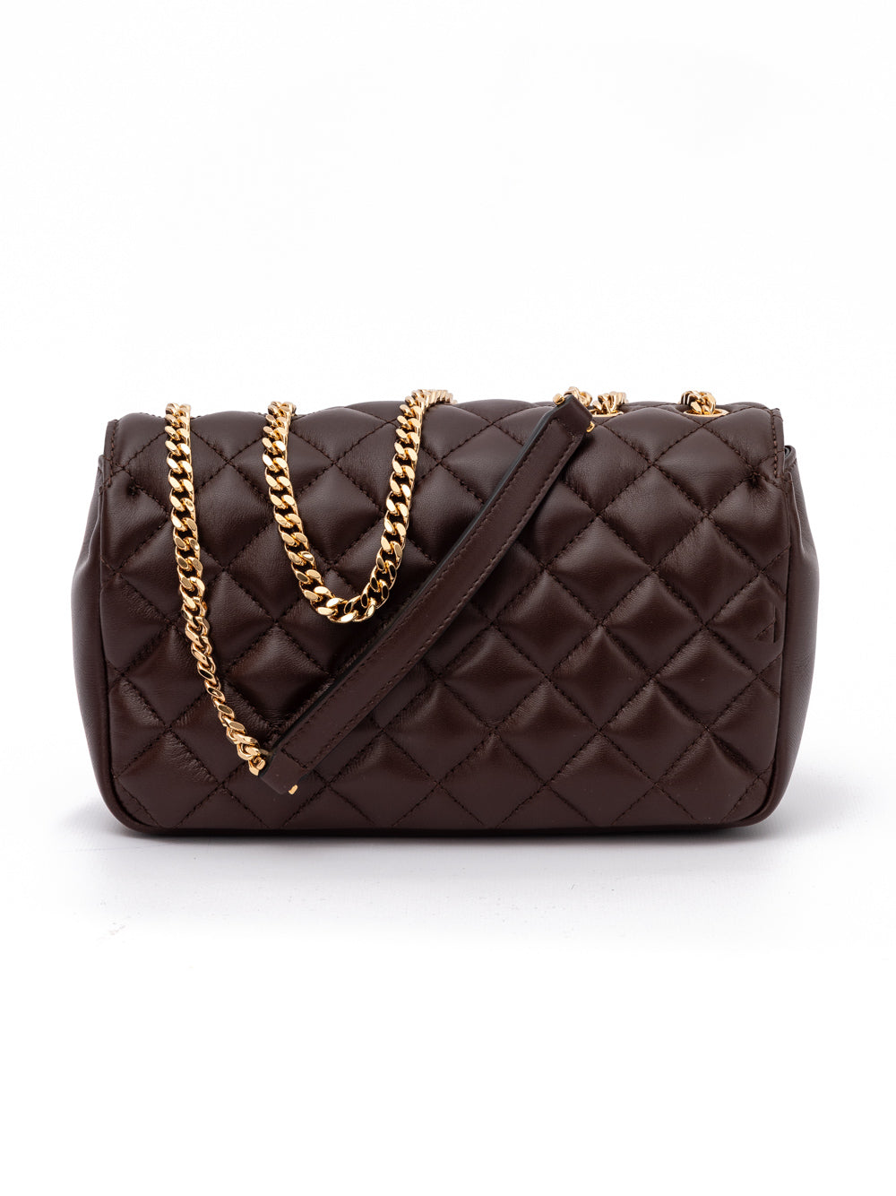 Versace Brown Quilted Leather Shoulder Strap Bag - PreLoved & Luxe