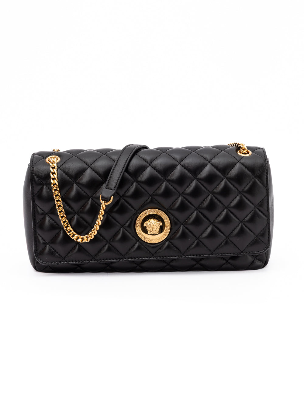 Versace Black Quilted Leather Shoulder Strap Bag - PreLoved & Luxe