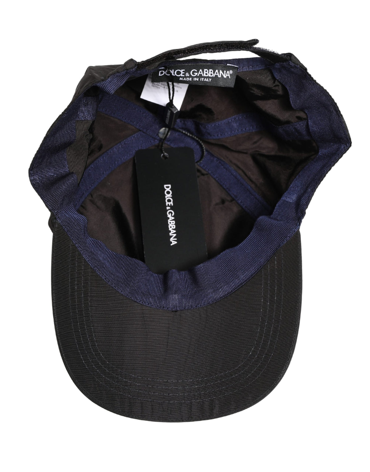 New Dolce & Gabbana Men Black Cotton 6 Panels Baseball Cap Hat