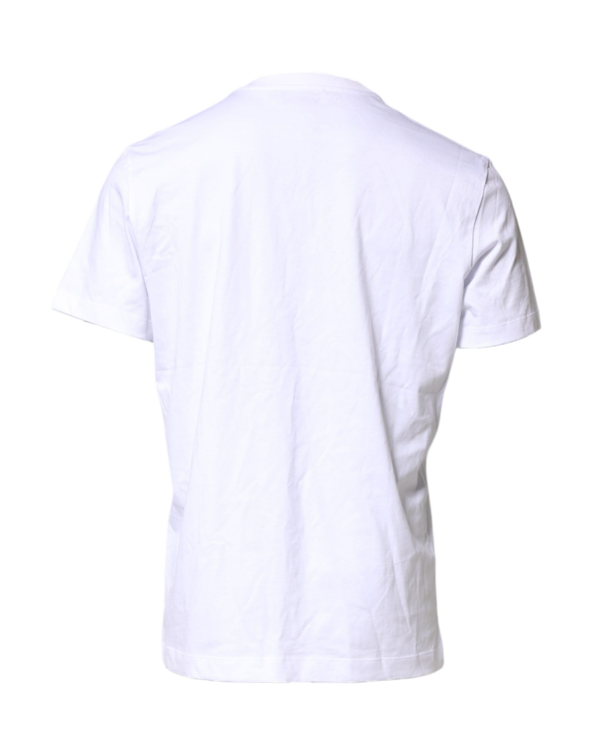 Pre-Owned Dolce & Gabbana White Cotton DG Logo Embroidery Men T-shirt