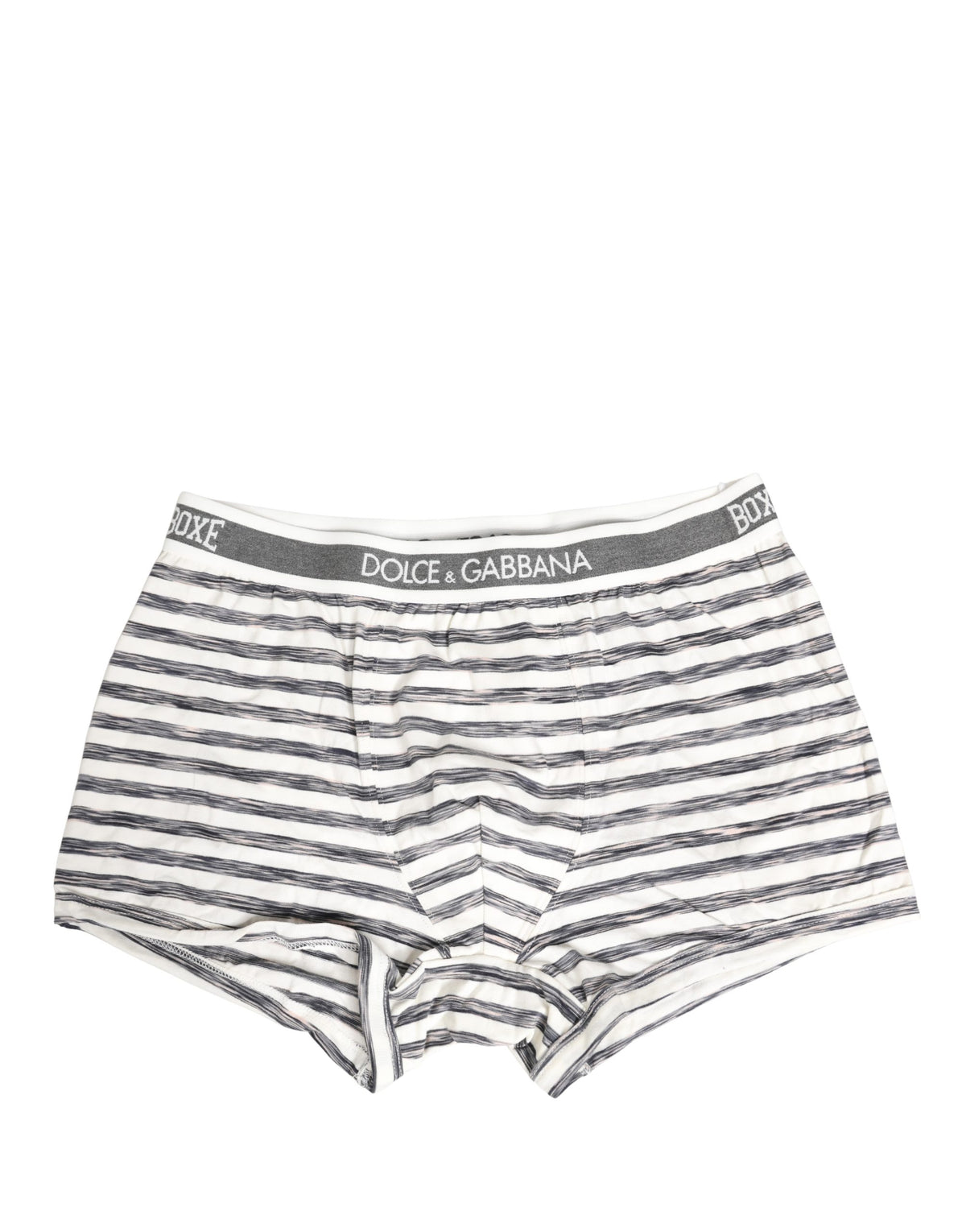 New Dolce & Gabbana Gray White Stripes Men Regular Boxer Underwear