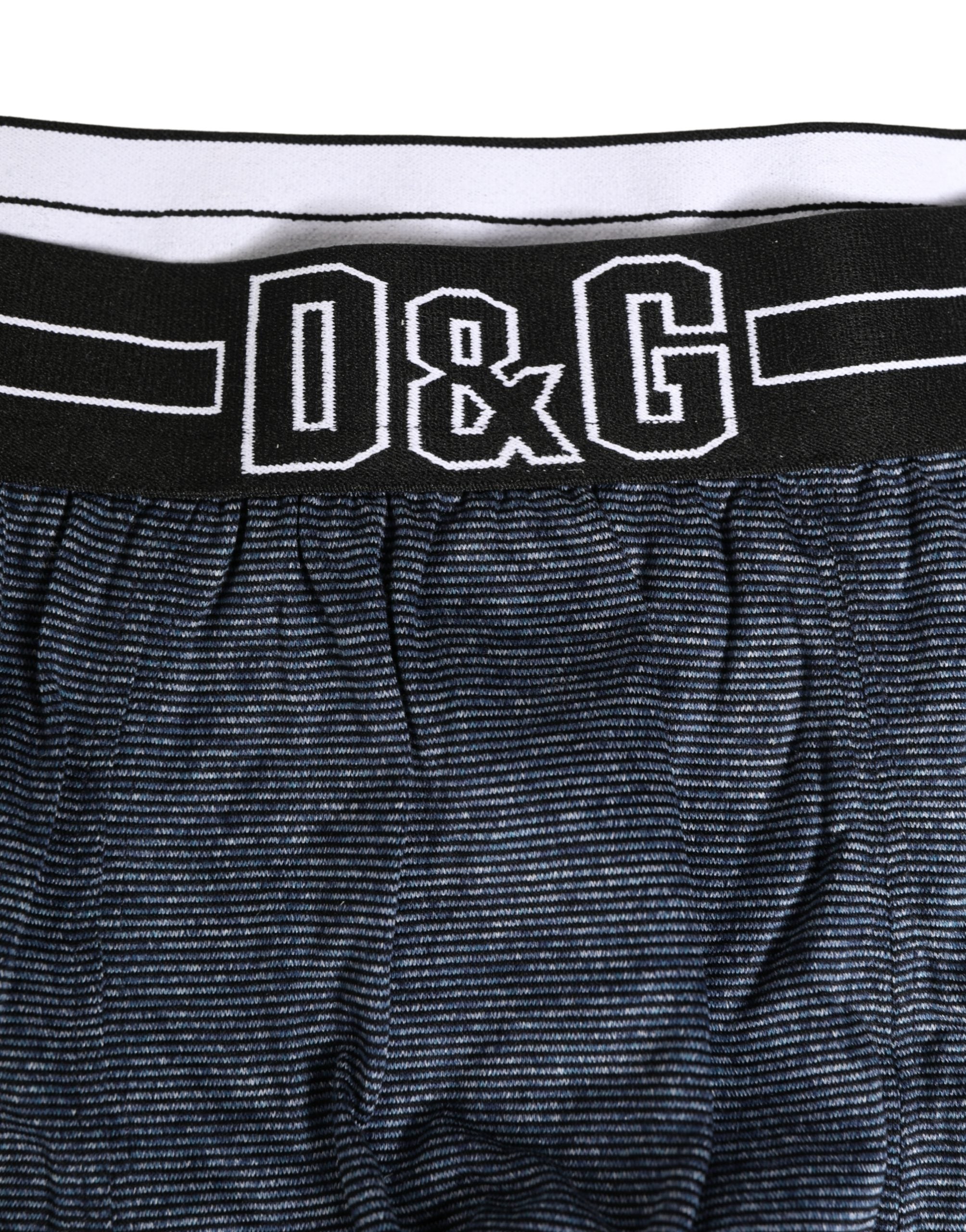 New Dolce & Gabbana Dark Blue Logo Cotton Regular Boxer Underwear