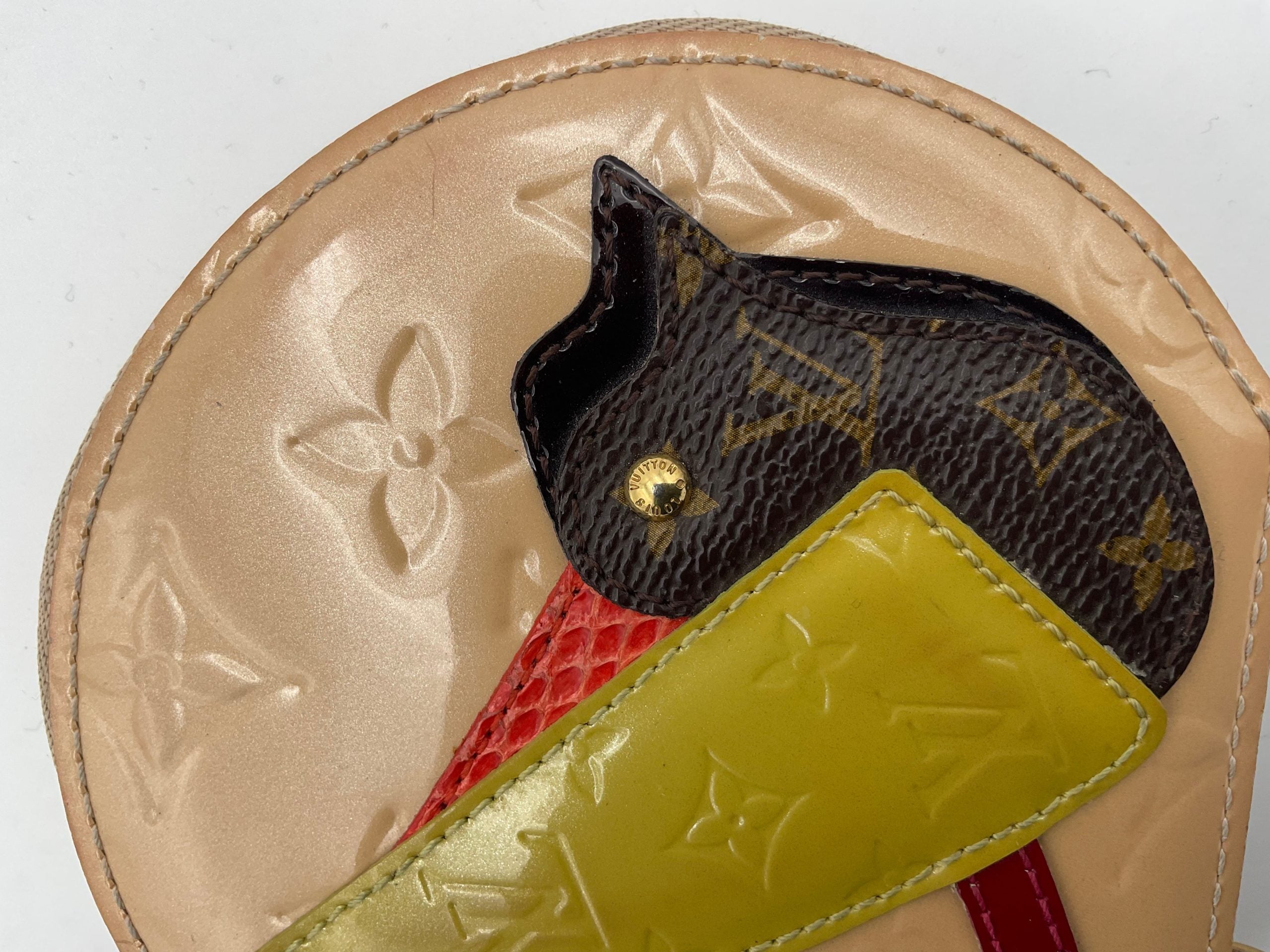 Pre-Owned Louis Vuitton LOUIS VUITTON Micro Boite Chapeau Patent Patchwork LV Bird Coin Purse Multicolor Women's AB (Very Good — between Lightly Used and Used)
