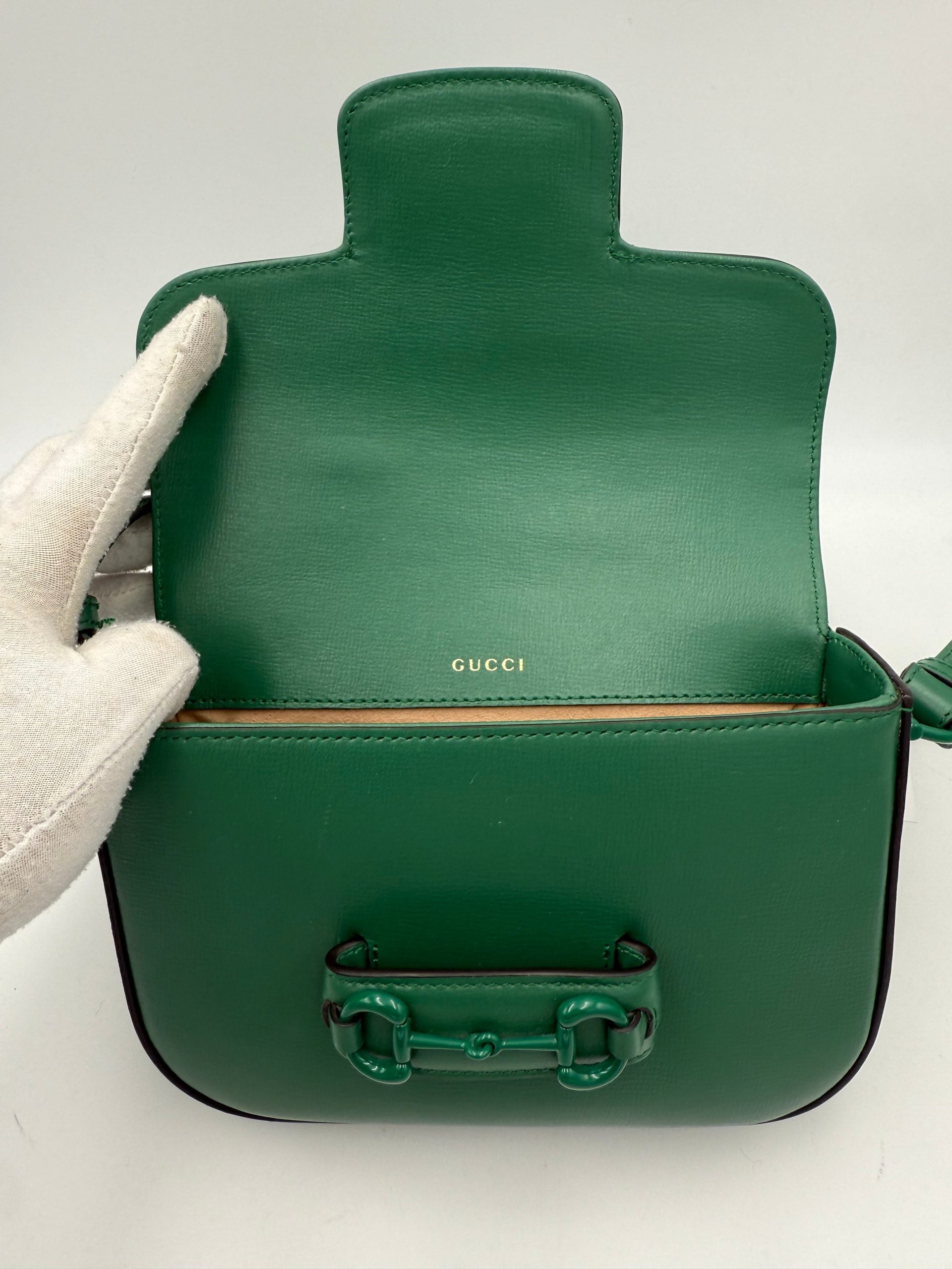 Pre-Owned Gucci GUCCI HORSEBIT 1955 Emerald Handbag Green Women's AB (Very Good — between Lightly Used and Used)