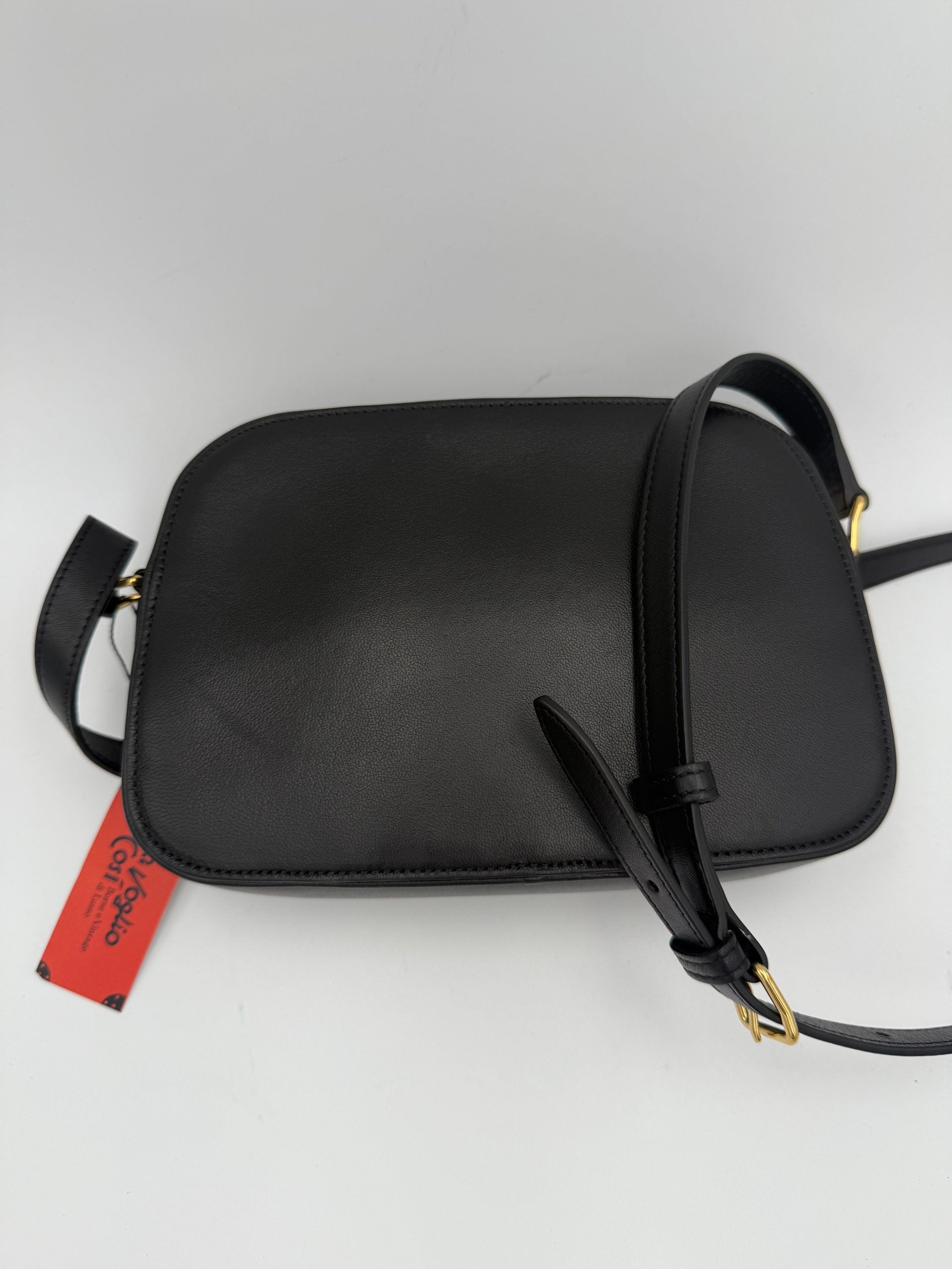 Pre-Owned Celine CELINE CRECY Plain Black Handbag White Women's AB (Very Good — between Lightly Used and Used)
