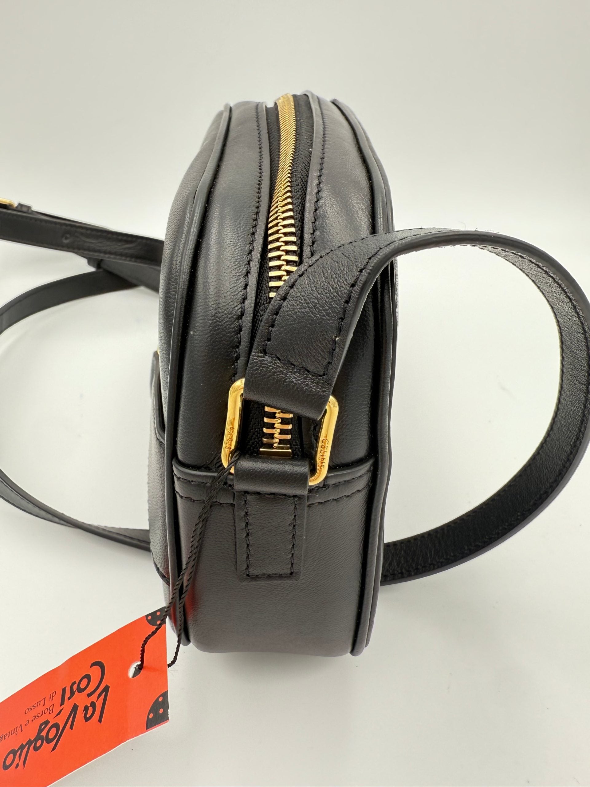 Pre-Owned Celine CELINE CRECY Plain Black Handbag White Women's AB (Very Good — between Lightly Used and Used)