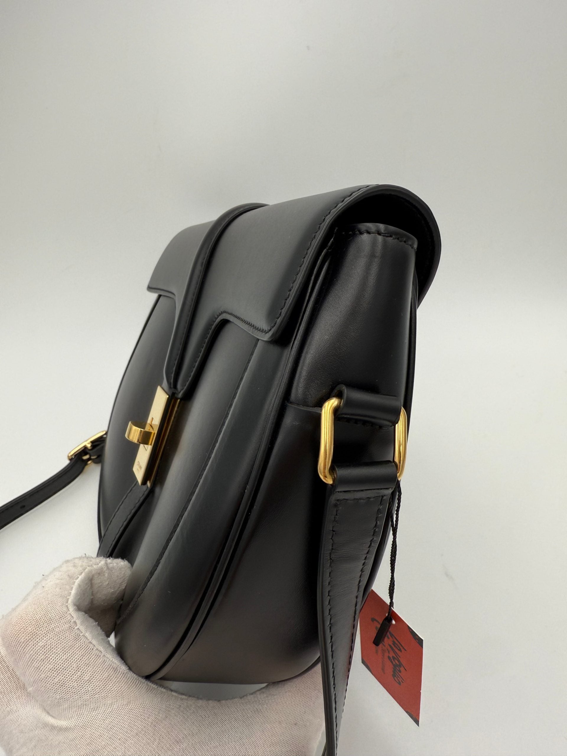 Pre-Owned Celine CELINE Sac 16 Besace Black Large Bag White Women's AB (Very Good — between Lightly Used and Used)