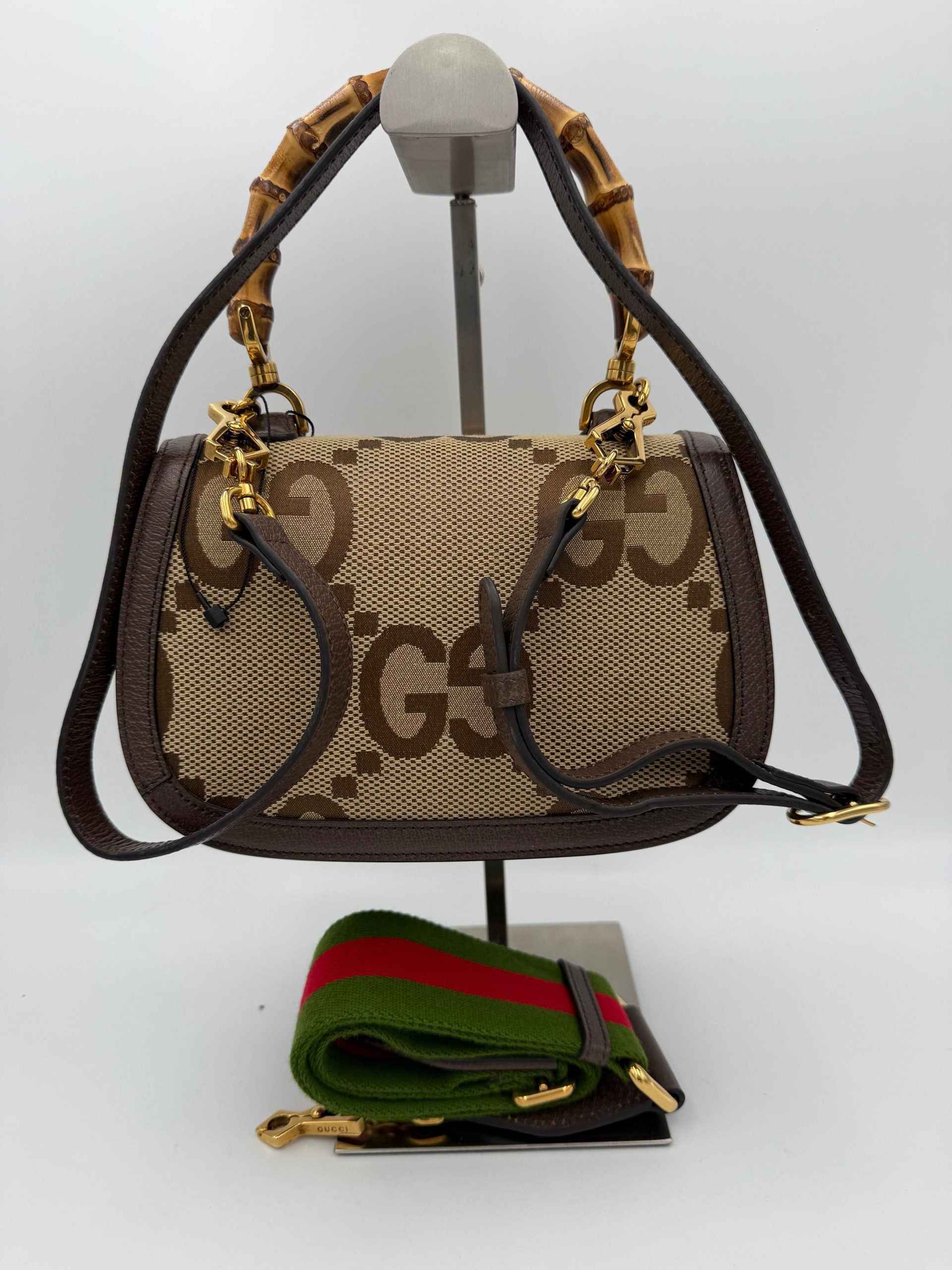 Pre-Owned Gucci GUCCI BAMBOO 1947 GG Canvas Handbag Multicolor Women's AB (Very Good — between Lightly Used and Used)