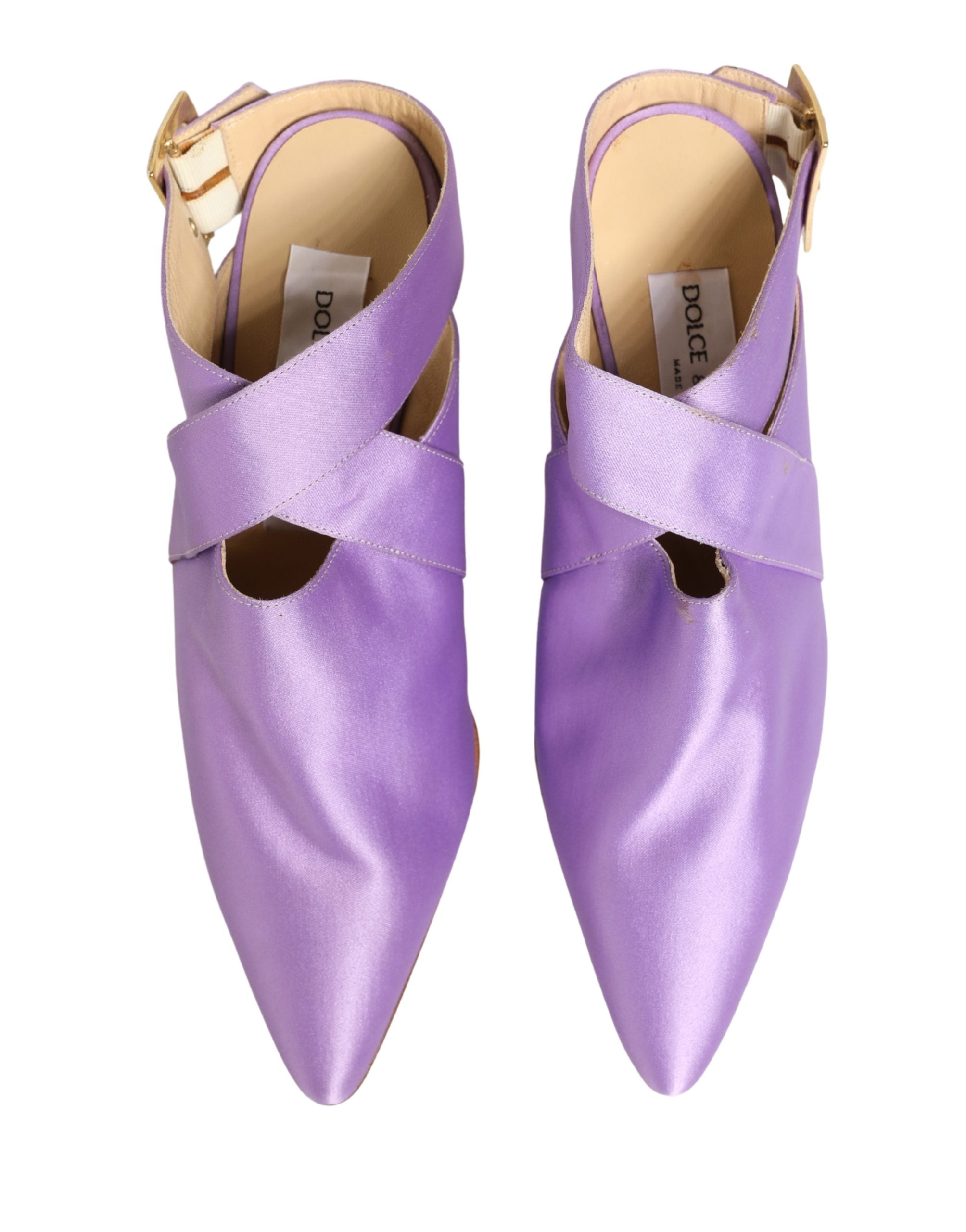 Dolce & Gabbana Purple Satin Sandals Shoes