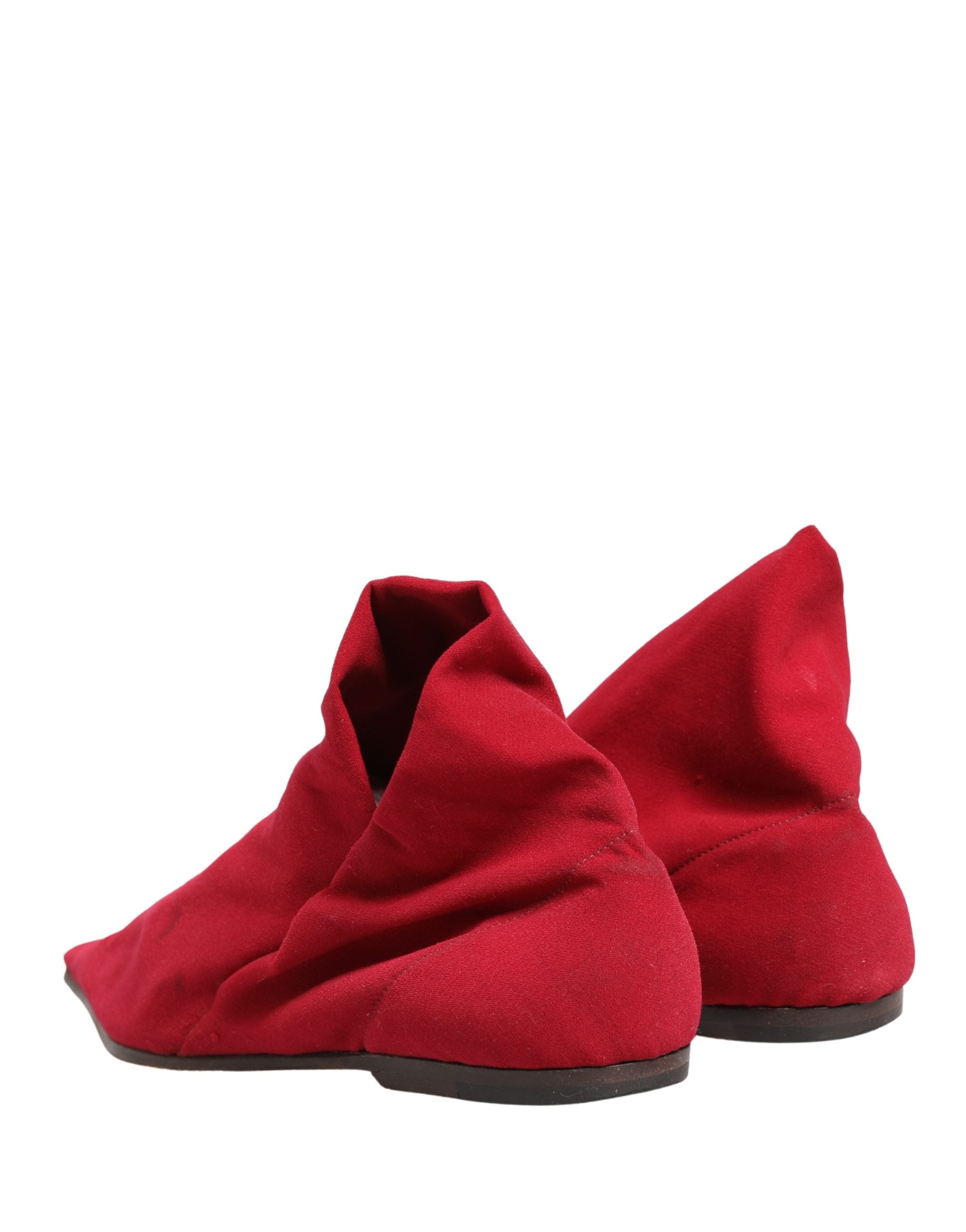 Pre-Owned Dolce & Gabbana Red Suede Ankle Boots Shoes