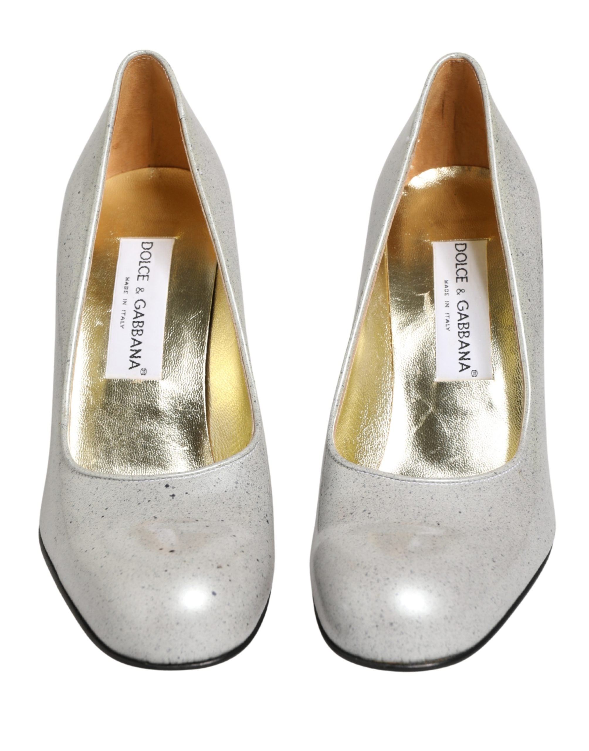 Dolce & Gabbana White Leather High Heels Women Pumps Shoes