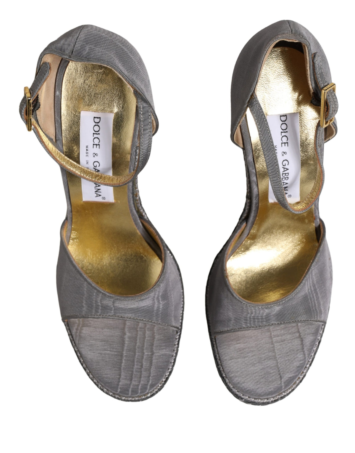 New Dolce & Gabbana Gray High Heeled Sandals Ankle Strap Shoes