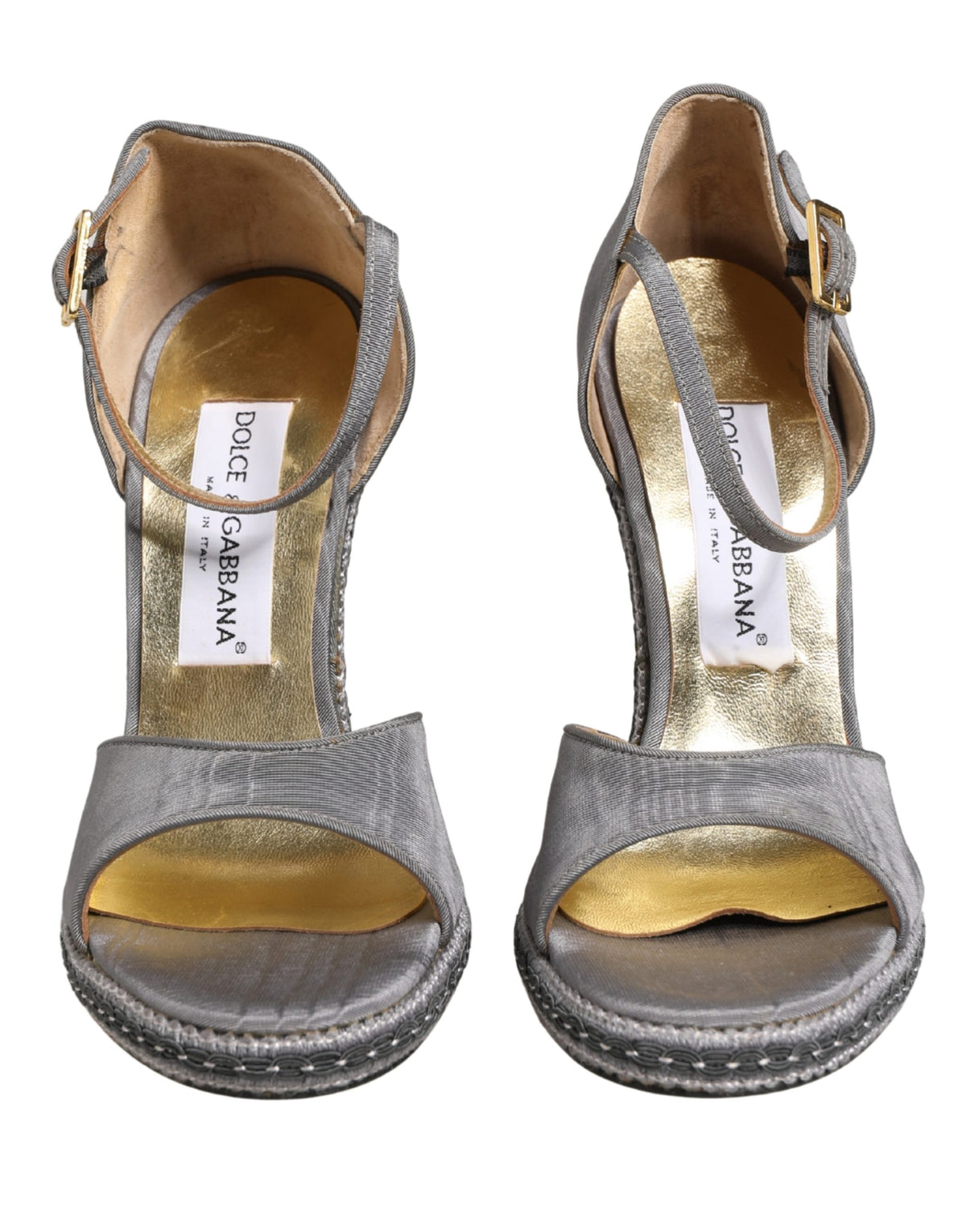 New Dolce & Gabbana Gray High Heeled Sandals Ankle Strap Shoes