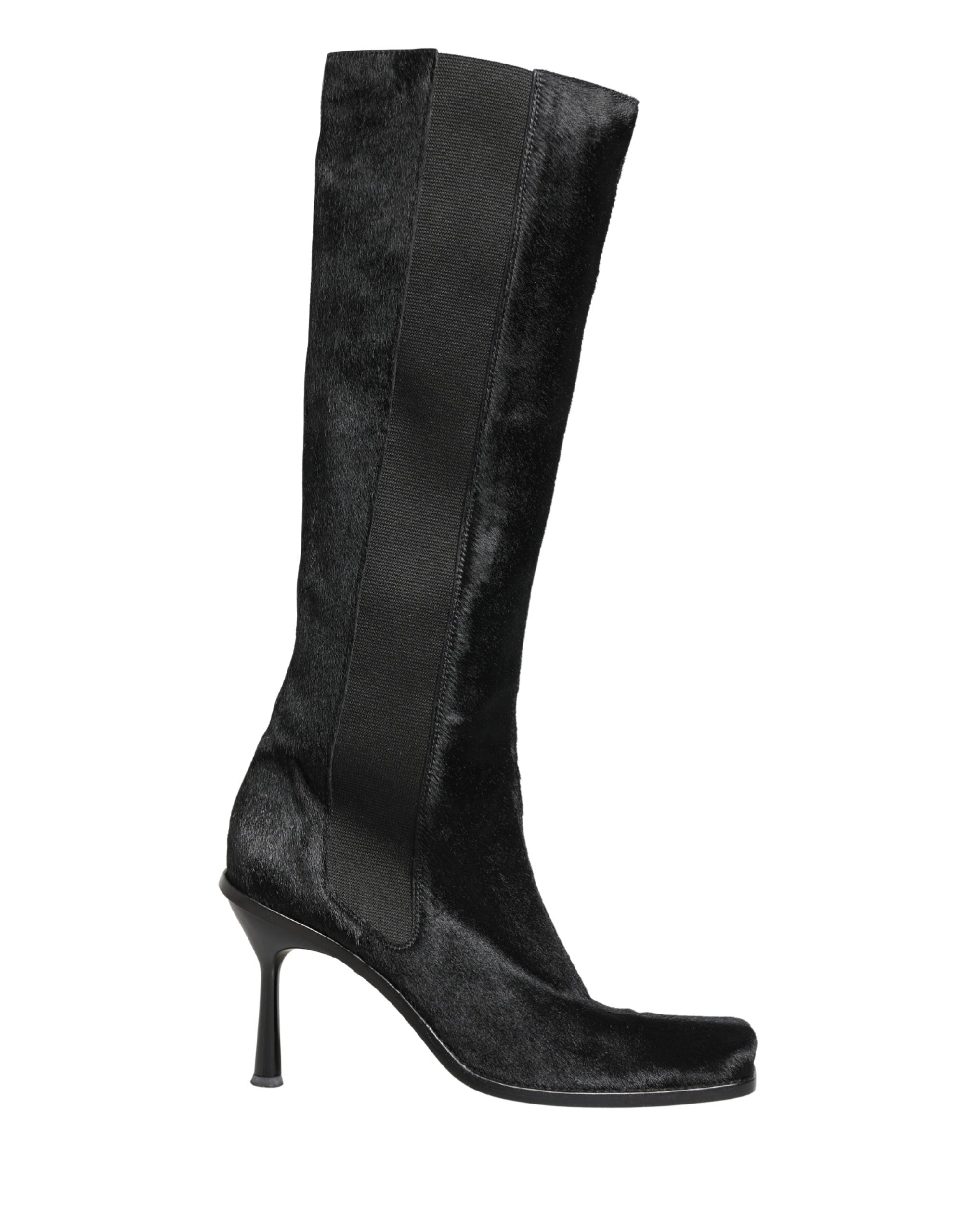 Pre-Owned Dolce & Gabbana Black Suede Leather Knee High Boots Shoes