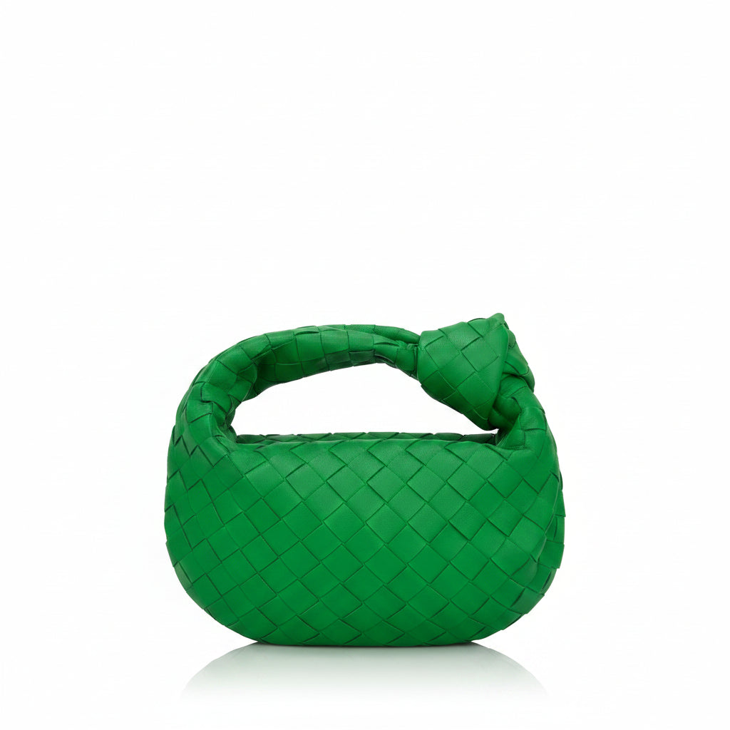 Bottega Veneta Mini Parakeet Green Intrecciato Leather Handbag